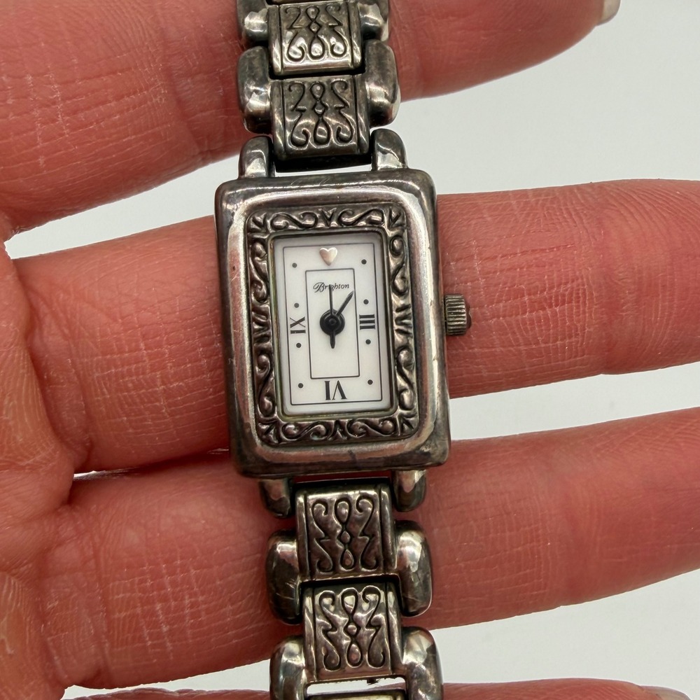 Brighton Cairo Silver Tone Women's Watch Leather Band Japan Movement‎ Needs Bat